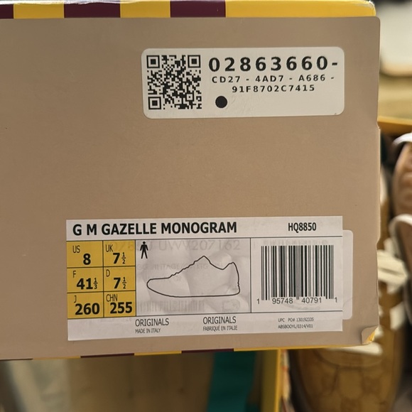 Gucci x Adidas men's gazelle GG sneakers - Picture 2 of 4